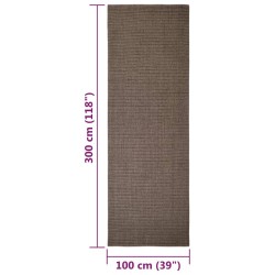 vidaXL Tappeto in Sisal per Tiragraffi Marrone 100x300 cm