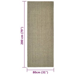 vidaXL Tappeto in Sisal per Tiragraffi Tortora 80x200 cm