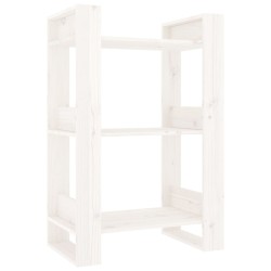 vidaXL Libreria/Divisorio Bianco 60x35x91 cm in Legno Massello di Pino