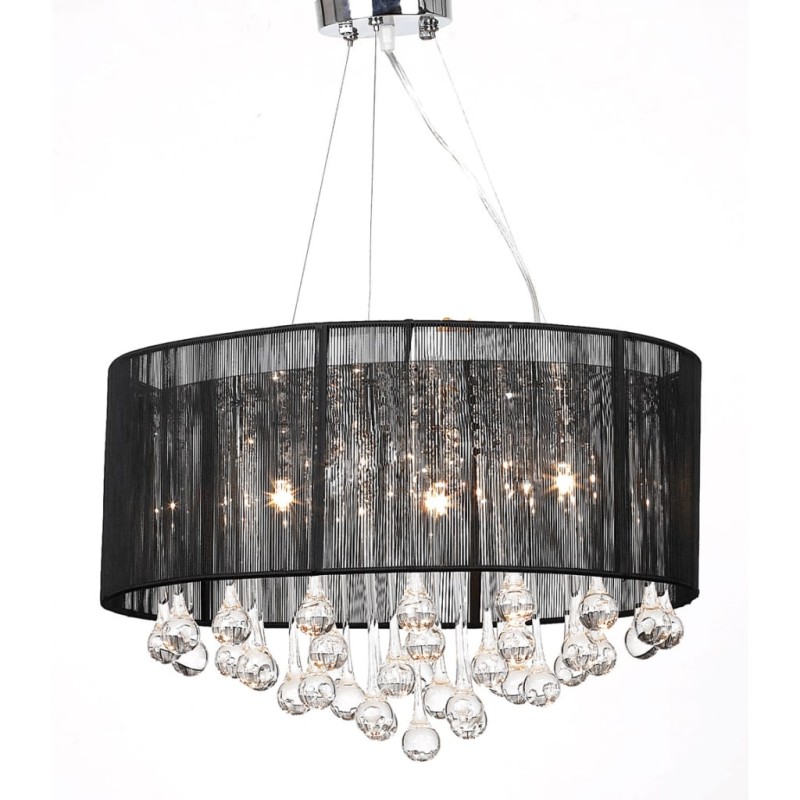 vidaXL Lampadario con 85 Cristalli Nero