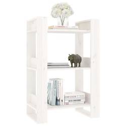 vidaXL Libreria/Divisorio Bianco 60x35x91 cm in Legno Massello di Pino