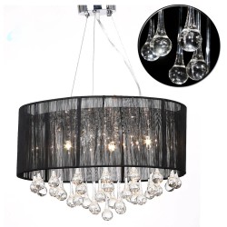 vidaXL Lampadario con 85 Cristalli Nero