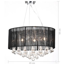 vidaXL Lampadario con 85 Cristalli Nero