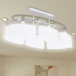 vidaXL Lampade da Soffitto Ellissoidali 2 pz Paralume in Vetro E14