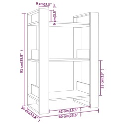 vidaXL Libreria/Divisorio Bianco 60x35x91 cm in Legno Massello di Pino