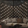 vidaXL Luci di Natale Rete Bianco Caldo 3x2m 204 LED Interni Esterni