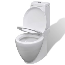 vidaXL Set Toilette e Bidè in Ceramica Bianca