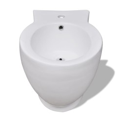 vidaXL Set Toilette e Bidè in Ceramica Bianca