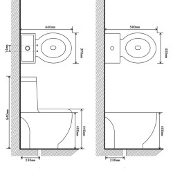 vidaXL Set Toilette e Bidè in Ceramica Bianca