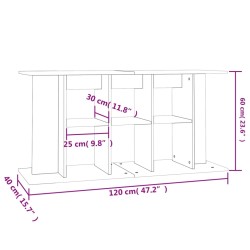 vidaXL Supporto Acquario 120x40x60 cm Legno ingegnerizzato Bianco Lucido