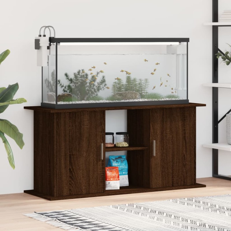 vidaXL Supporto Acquario 121x41x58 cm Legno ingegnerizzato Rovere Marrone