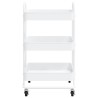 vidaXL Carrello a 3 Livelli Bianco 43x34x79 cm in Acciaio