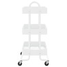 vidaXL Carrello a 3 Livelli Bianco 43x34x79 cm in Acciaio