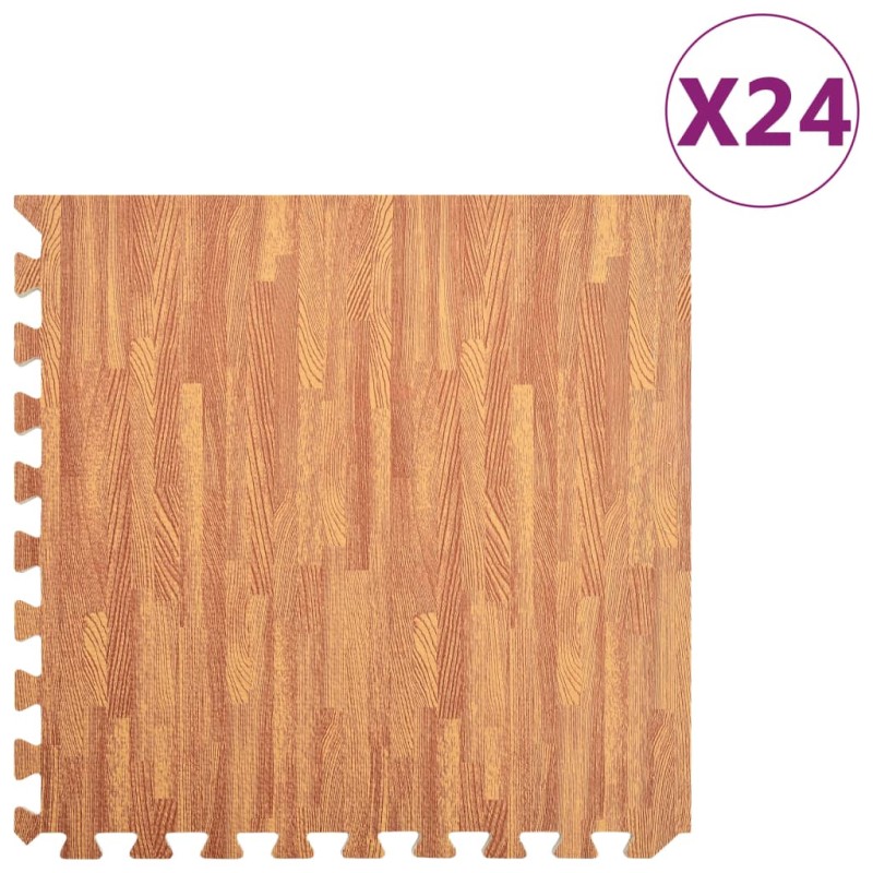 vidaXL Tappetino a Incastro 24 pz Venature Legno 8,64 ㎡ Schiuma EVA