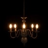 vidaXL Candelabro Stile Anticato Nero 5 Lampadine E14