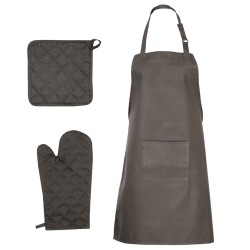 vidaXL Set Strofinacci 15 pz con Guanti da Forno e Presine Cotone Nero