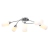 vidaXL Lampadario Paralumi in Ceramica 5 Lampadine E14 Bianco a Cono