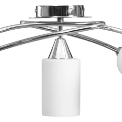 vidaXL Lampadario Paralumi in Ceramica 5 Lampadine E14 Bianco a Cono