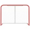 vidaXL Porta Hockey Rete Rossa Bianca 153x60x118cm Acciaio Poliestere 