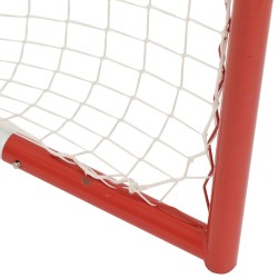 vidaXL Porta Hockey Rete Rossa Bianca 153x60x118cm Acciaio Poliestere 