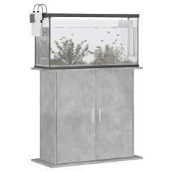 vidaXL Supporto Acquario 81x36x73 cm Legno ingegnerizzato Grigio Cemento