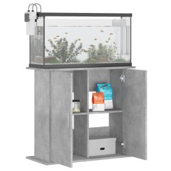 vidaXL Supporto Acquario 81x36x73 cm Legno ingegnerizzato Grigio Cemento