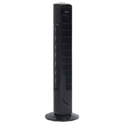 vidaXL Ventilatore a Torre con Telecomando e Timer Φ24x80 cm Nero