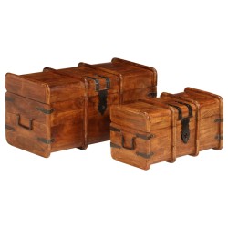 vidaXL Set Forzieri 2 pz in Legno Massello di Acacia e Sheesham