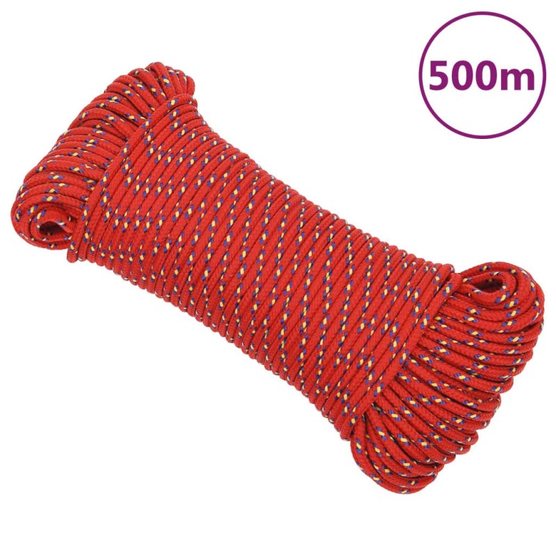 vidaXL Corda Nautica Rossa 3 mm 500 m in Polipropilene