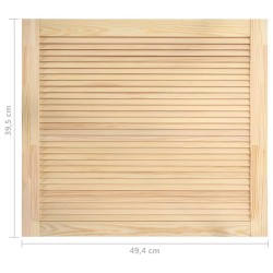 vidaXL Anta a Lamelle in Legno Massello di Pino 39,5x39,4 cm