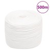 vidaXL Corda Nautica Completamente Bianca 10 mm 500 m in Polipropilene