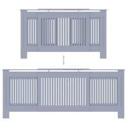 vidaXL Copertura per Radiatore Grigia in MDF 205 cm