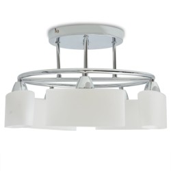 vidaXL Lampada Soffitto Paralumi Elissoidi Vetro 5 Lampadine E14 200 W