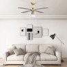 vidaXL Ventilatore da Soffitto con Luce 106 cm Marrone