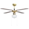 vidaXL Ventilatore da Soffitto con Luce 106 cm Marrone