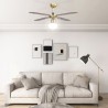 vidaXL Ventilatore da Soffitto con Luce 106 cm Marrone