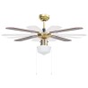 vidaXL Ventilatore da Soffitto con Luce 106 cm Marrone