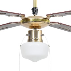 vidaXL Ventilatore da Soffitto con Luce 106 cm Marrone