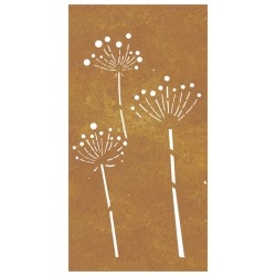 vidaXL Decorazione Muro da Giardino 105x55 cm Fiore in Acciaio Corten