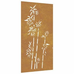 vidaXL Decorazione Muro da Giardino 105x55 cm Bambù in Acciaio Corten