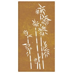 vidaXL Decorazione Muro da Giardino 105x55 cm Bambù in Acciaio Corten