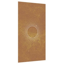 vidaXL Decorazione Muro da Giardino 105x55 cm Sole in Acciaio Corten