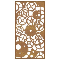 vidaXL Decorazione Muro Giardino 105x55 cm Ingranaggio Acciaio Corten