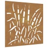 vidaXL Decorazione Muro da Giardino 55x55 cm Erba in Acciaio Corten