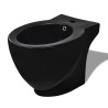 vidaXL Set Toilette e Bidè in Ceramica Nero