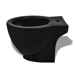 vidaXL Set Toilette e Bidè in Ceramica Nero