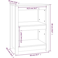 vidaXL Libreria Marrone Miele 50x35x68 cm in Legno Massello di Pino