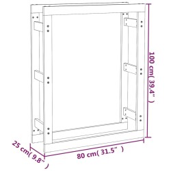 vidaXL Portalegna 80x25x100 cm in Legno Massello di Pino