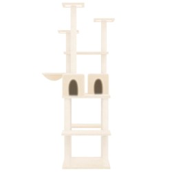 vidaXL Albero per Gatti con Tiragraffi in Sisal Crema 167 cm