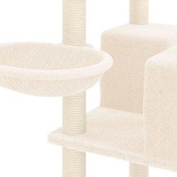 vidaXL Albero per Gatti con Tiragraffi in Sisal Crema 167 cm